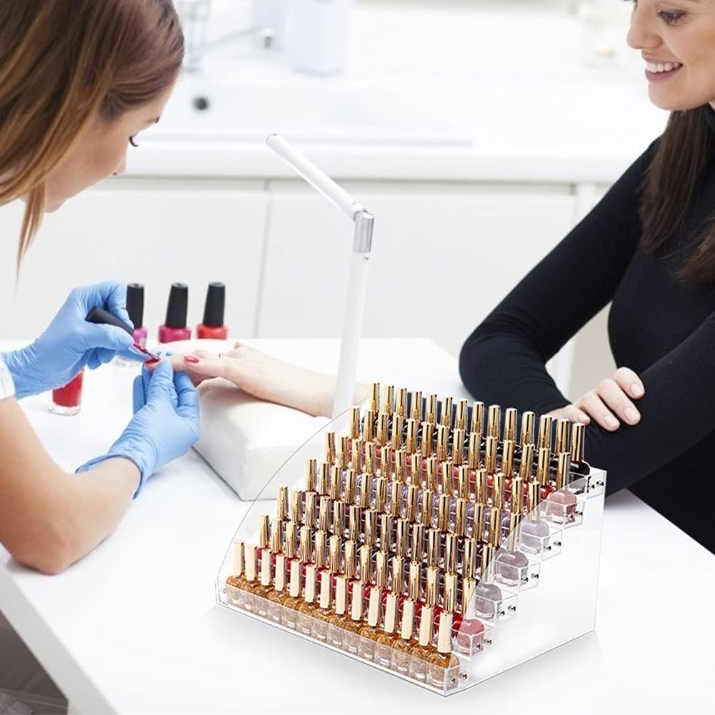 Transparante nagellakhouder als multifunctionele organizer en displaystandaard voor het overzichtelijk opbergen van nagellak en cosmetica producten
