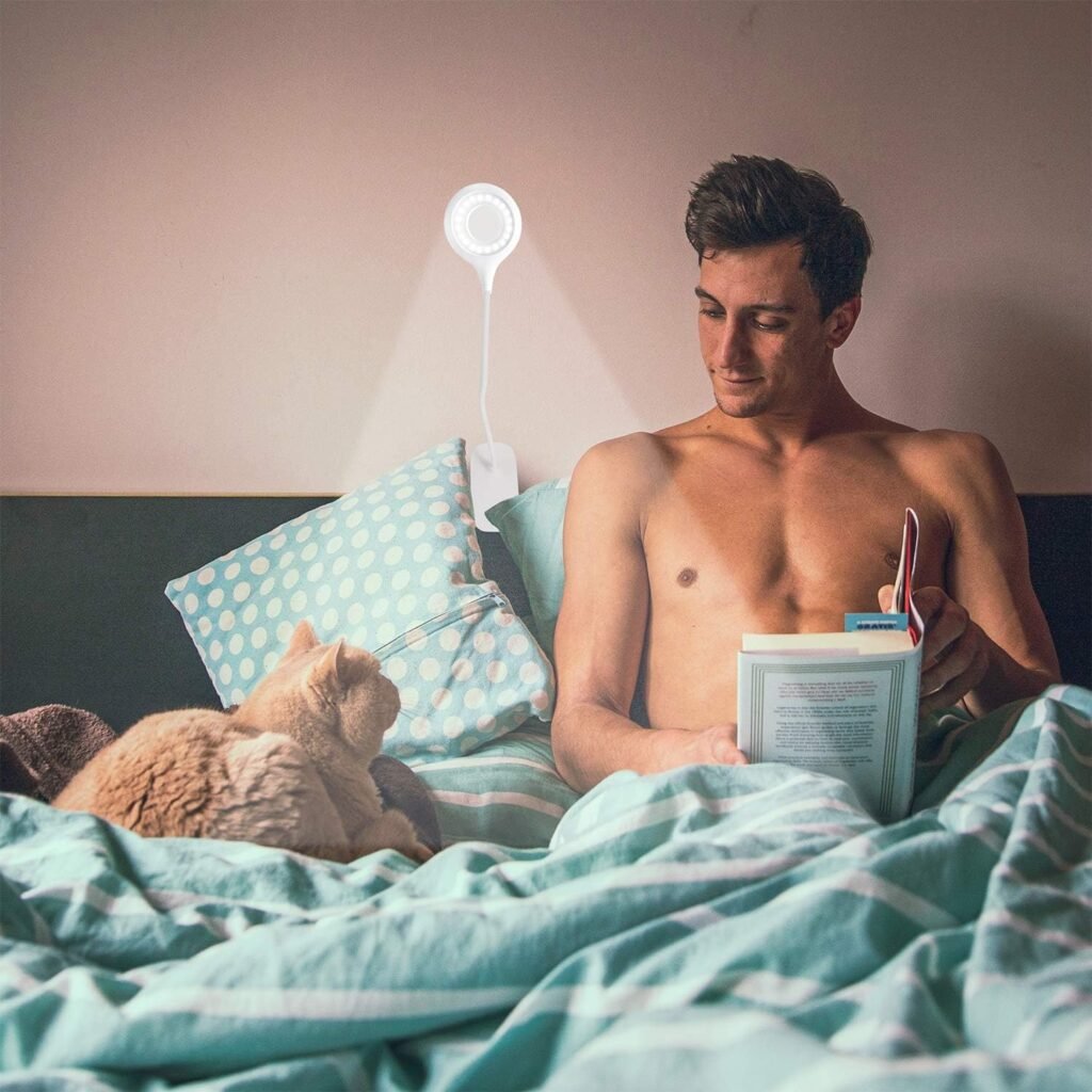 Leeslamp met klem USB oplaadbaar 40 LED boeklamp met 3 lichtkleuren en 3 helderheidsniveaus flexibele nek bureaulamp oogbeschermend nachtlezen