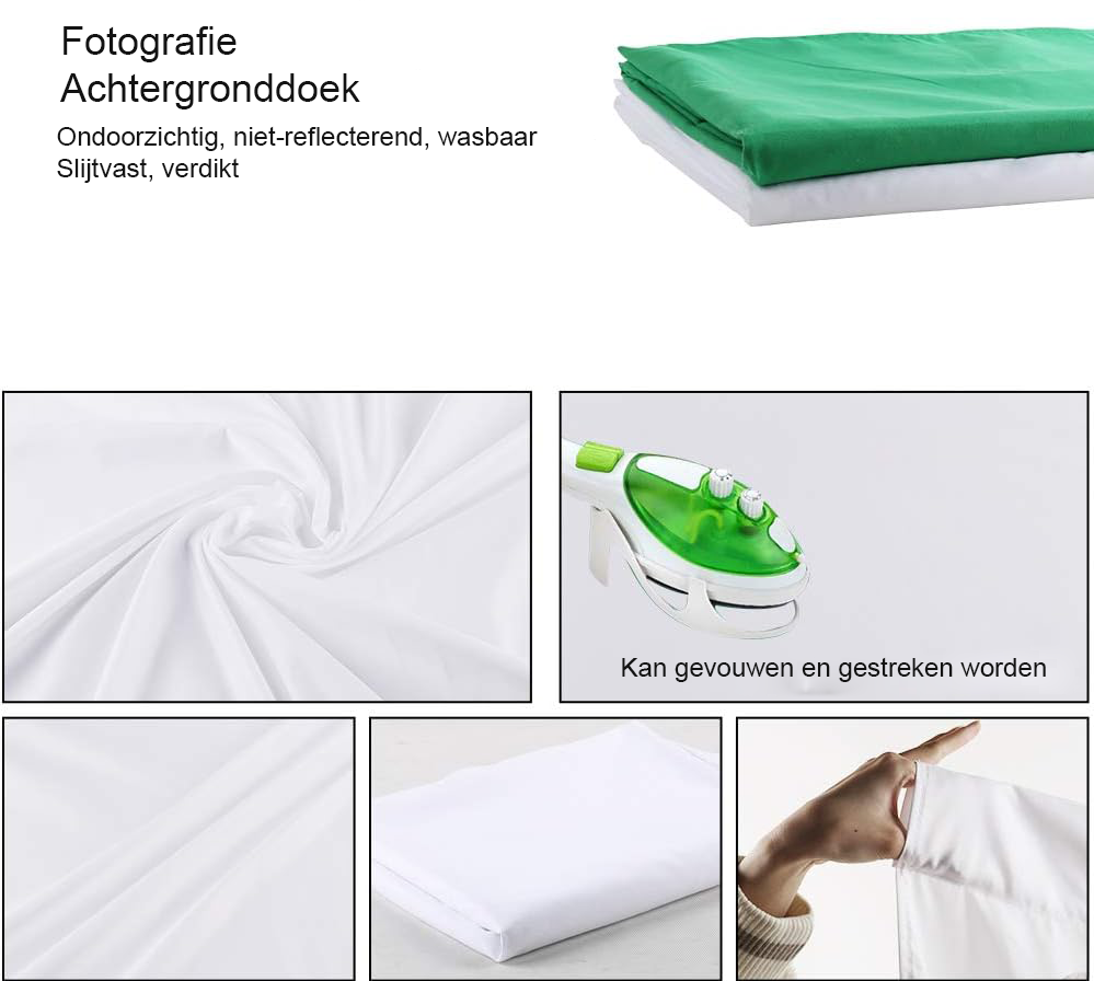 Witte fotografie achtergrond 3x3.9m vouwbaar polyester chromakey doek voor studio livestream TikTok en YouTube video opname achtergrond
