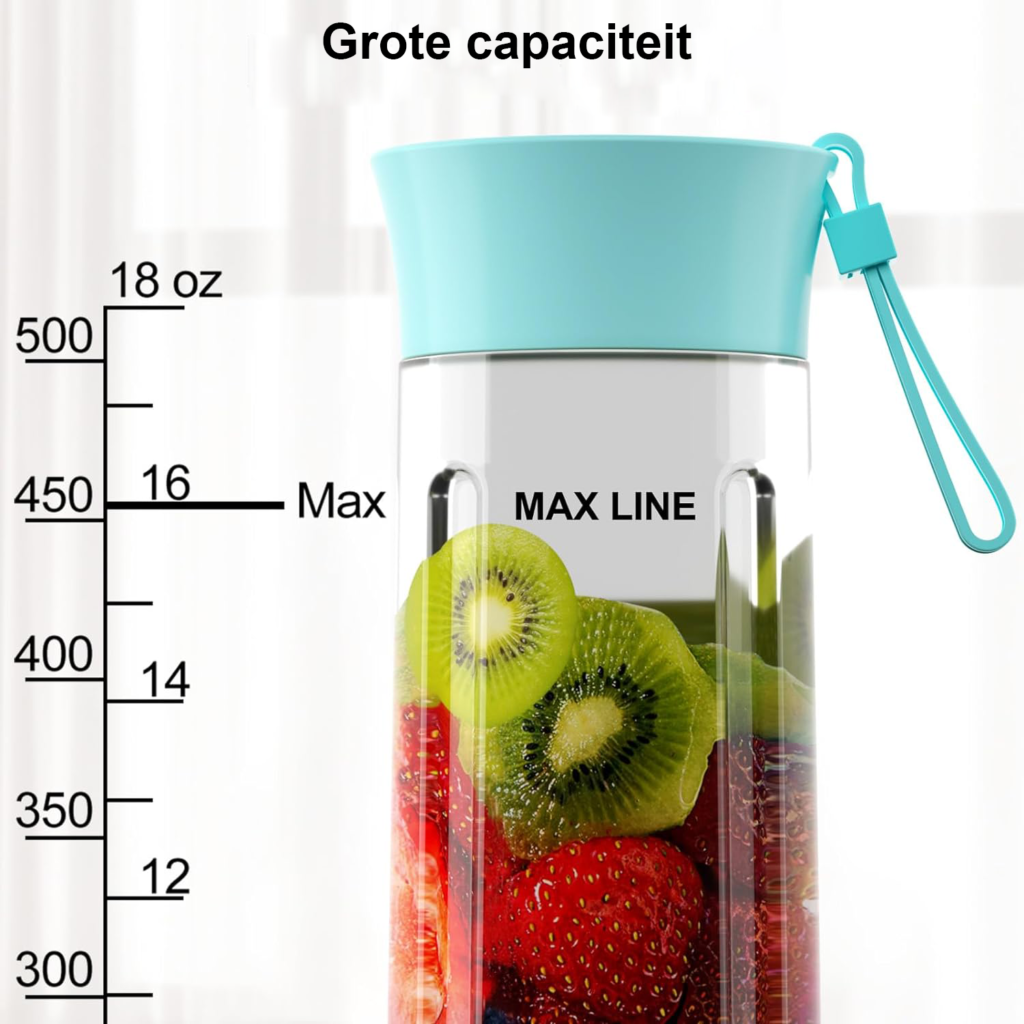 Draagbare persoonlijke blender oplaadbaar compacte smoothie maker met bodemdeksel voor verse drankjes onderweg en thuis gebruik