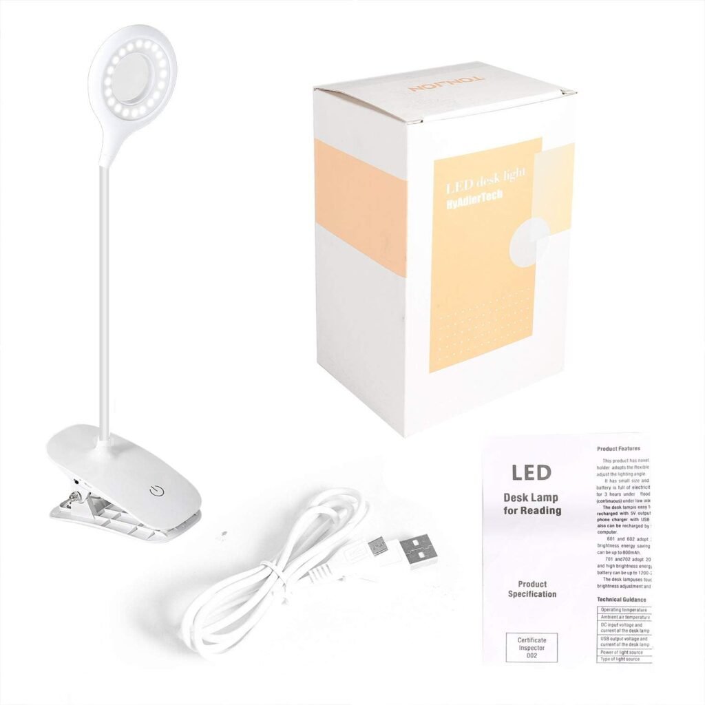 Leeslamp met klem USB oplaadbaar 40 LED boeklamp met 3 lichtkleuren en 3 helderheidsniveaus flexibele nek bureaulamp oogbeschermend nachtlezen