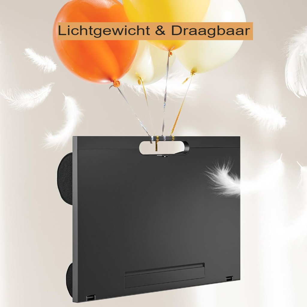 Laptopstandaard met kussenondersteuning zwart ergonomisch verstelbaar voor bed en bank lichtgewicht draagbare laptoptafel