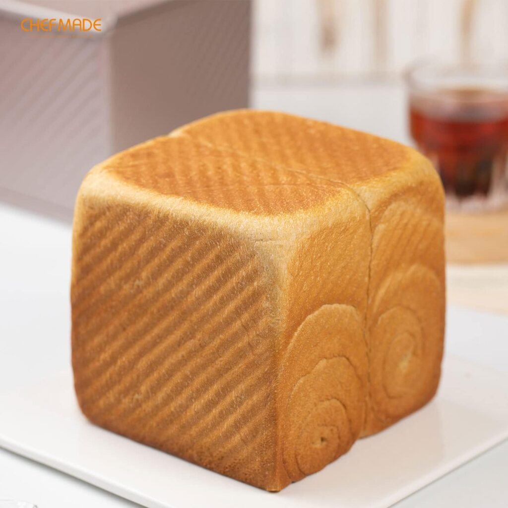 vierkante pullman broodbakvorm met deksel 1lb antiaanbak toastvorm geribbeld bakblik 14,6x13,2 cm champagne goud broodvorm oven