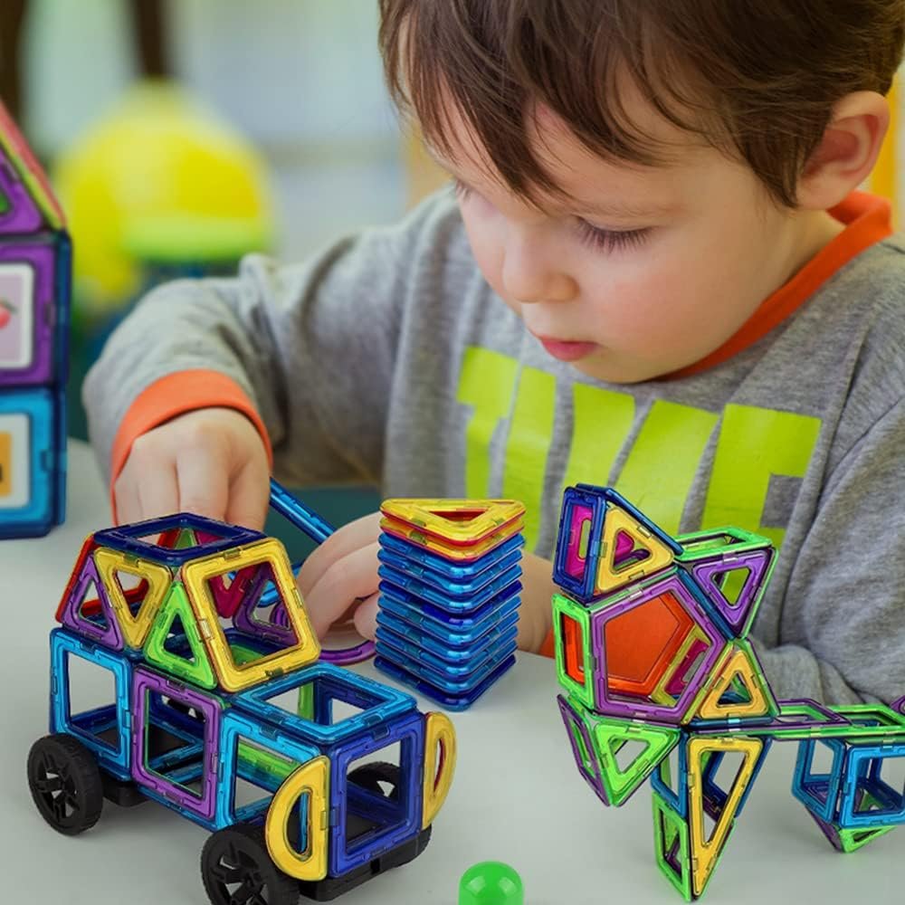 Magnetische bouwblokken 75 stuks - Montessori STEM speelgoed - 3D constructieset - Kinderen vanaf 3 jaar