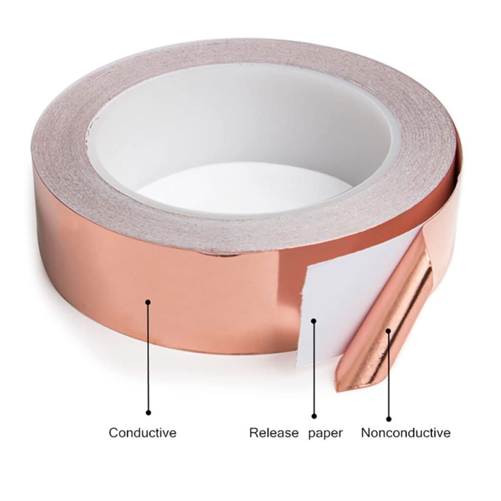 Koperfolie tape 70mm zelfklevend EMI afscherming geleidende tape 20m rol voor aarding en elektronische afscherming toepassingen