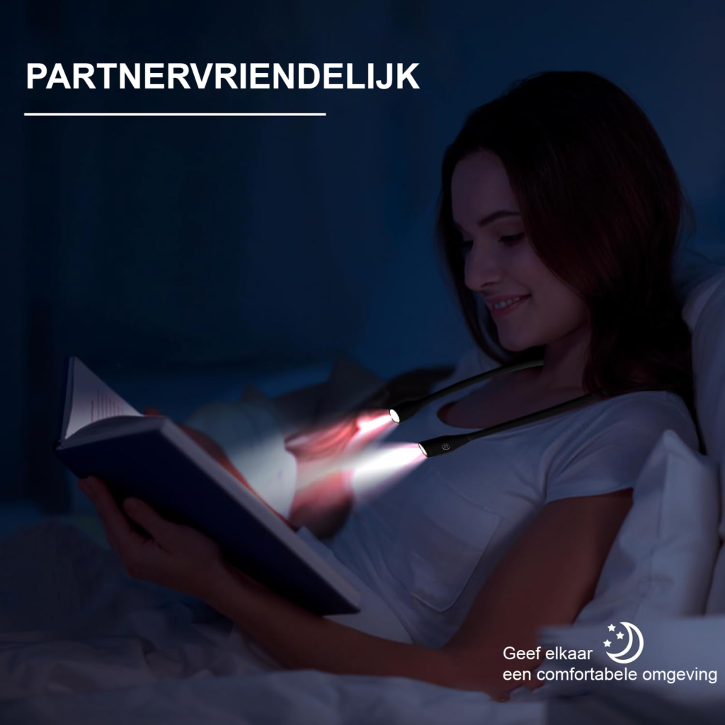 Oplaadbare boekenlamp USB - verstelbaar leeslampje met flexibele arm en instelbare helderheid - draagbare LED leeslamp