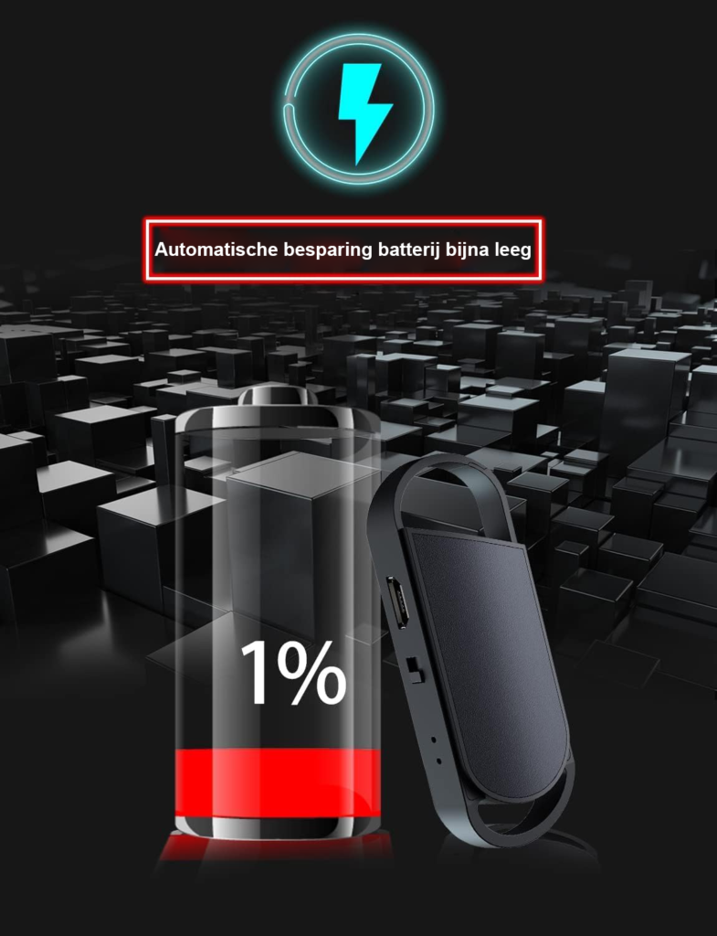 Digitale dictafoon 64GB voice recorder 750 uur opname draagbaar één touch bediening voor colleges vergaderingen en interviews