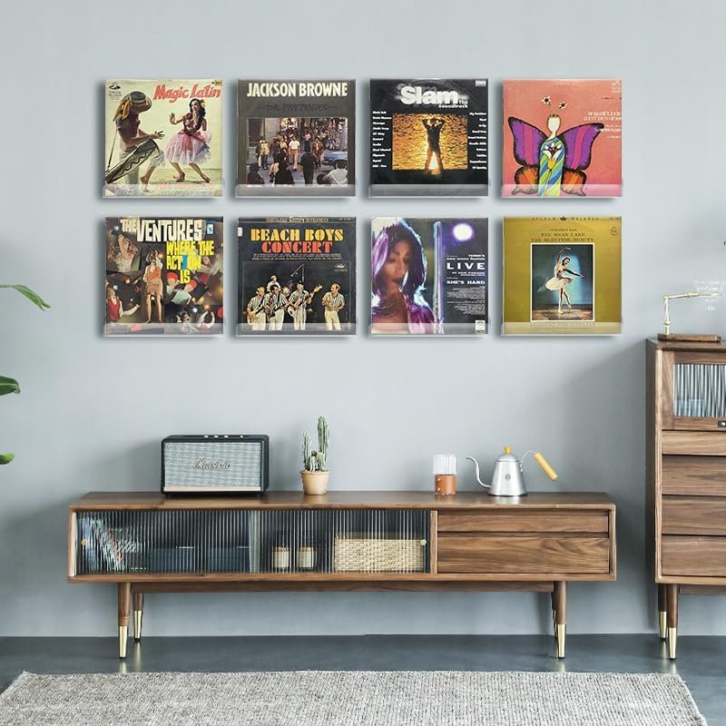 Wandplank set grammofoonplaten 6 stuks acryl platenhouder transparant vinyl opslag display wandmontage