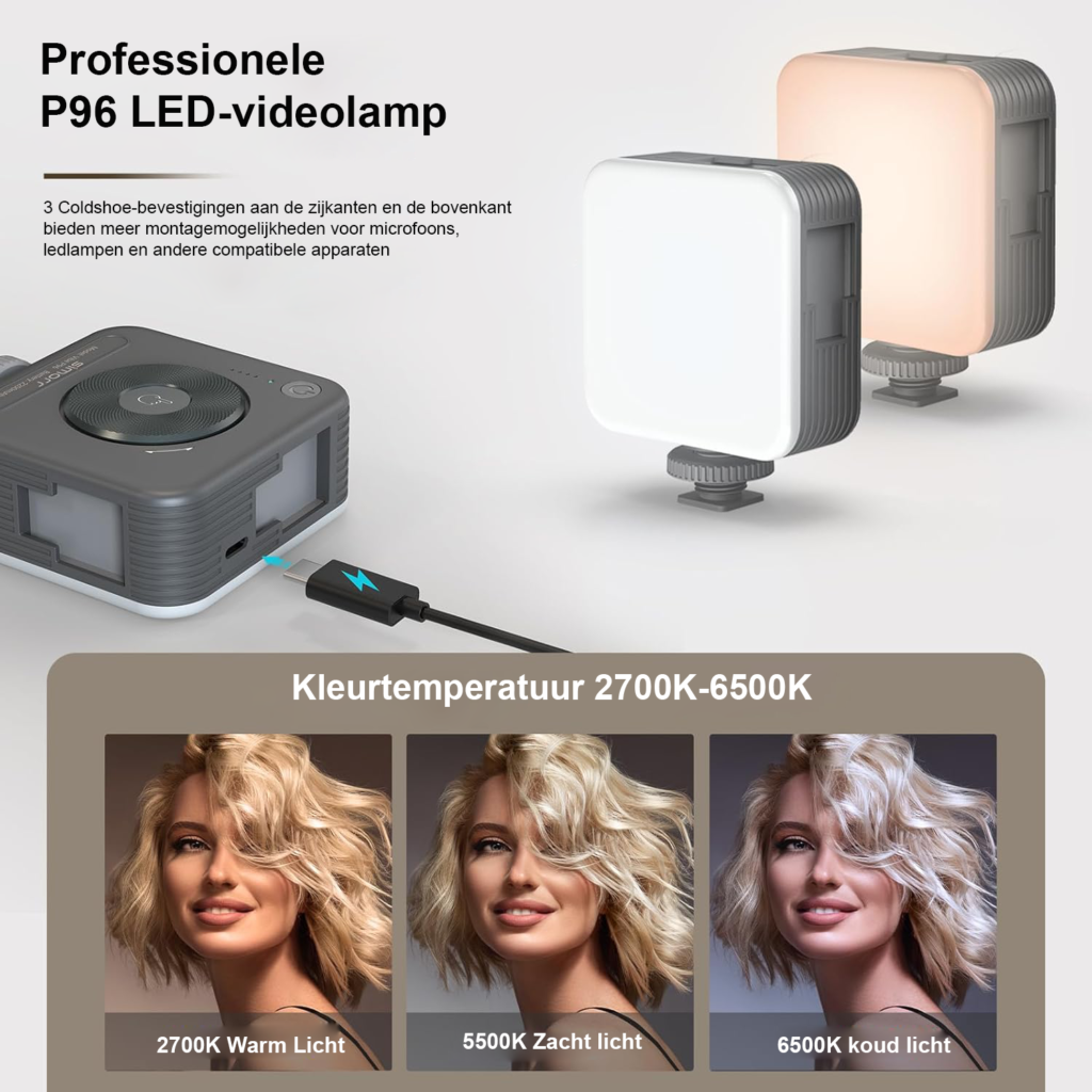 Smartphone video rig kit stabilisator met tripod microfoon LED licht en handgreep voor vloggen en livestreaming
