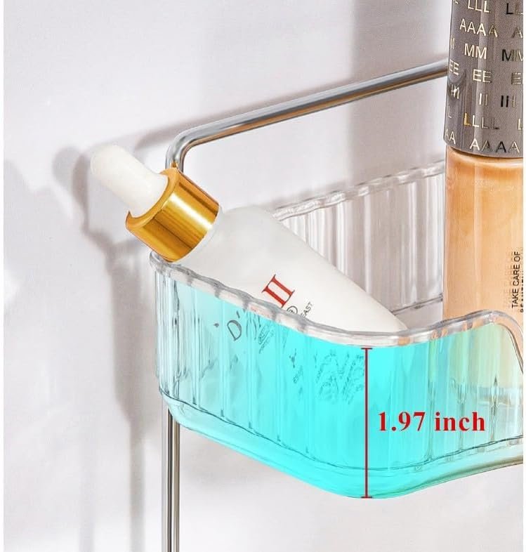 Badkamer organizer met opbergrek voor make-up en skincare - cosmetica en parfum houder - 2 lagen - 25,5 x 16,5 x 29,5 cm