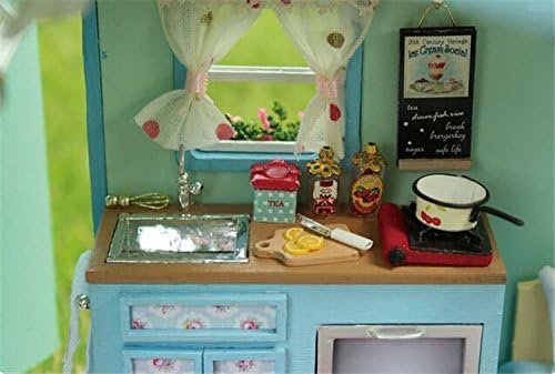 DIY Poppenhuis Bouwpakket Caravan - Houten Miniatuur Dollhouse Kit - Knutselset met Meubels - Volwassenen & Kinderen