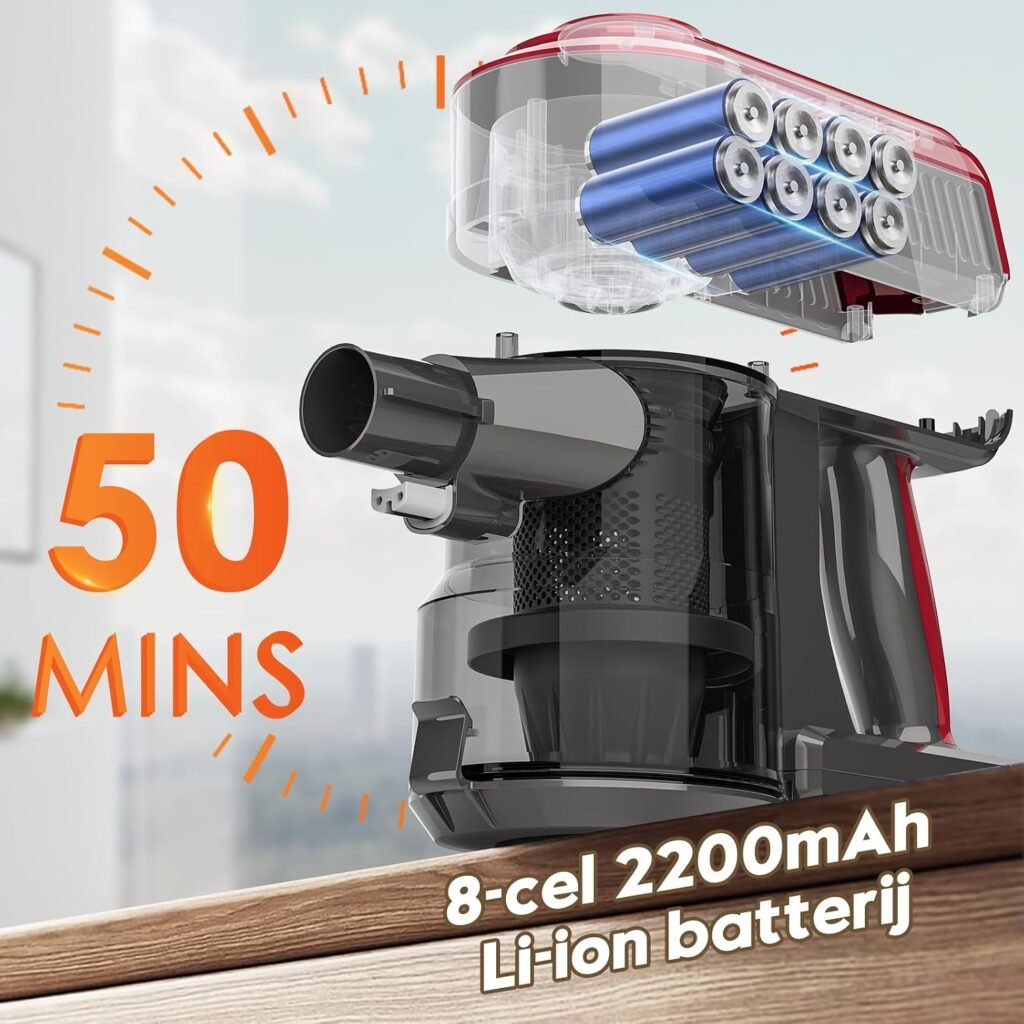 Draadloze steelstofzuiger 30V 450W lichtgewicht hand en staande modus BLDC motor voor tapijt en huisdierharen stille huisstofzuiger voor thuisgebruik