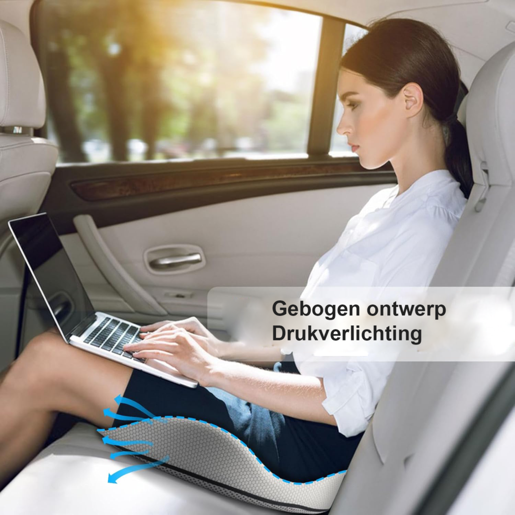 orthopedisch zitkussen coccyx verlichting ergonomisch kussen voor auto bank en kantoorstoel donkerblauw zitcomfort en drukverlichting