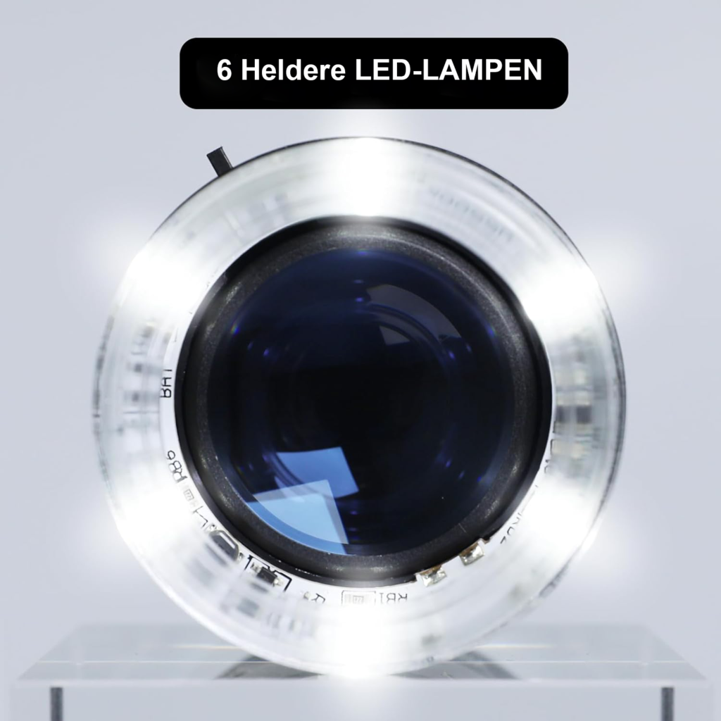 10x juweliersloep met LED verlichting voor edelstenen munten en hobby gebruik in zakformaat met vergrootglas