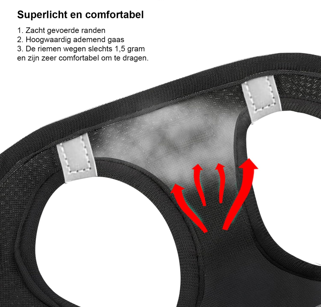 Zwart kattentuigje met looplijn verstelbaar borsttuig voor katten zacht en veilig (maat M)