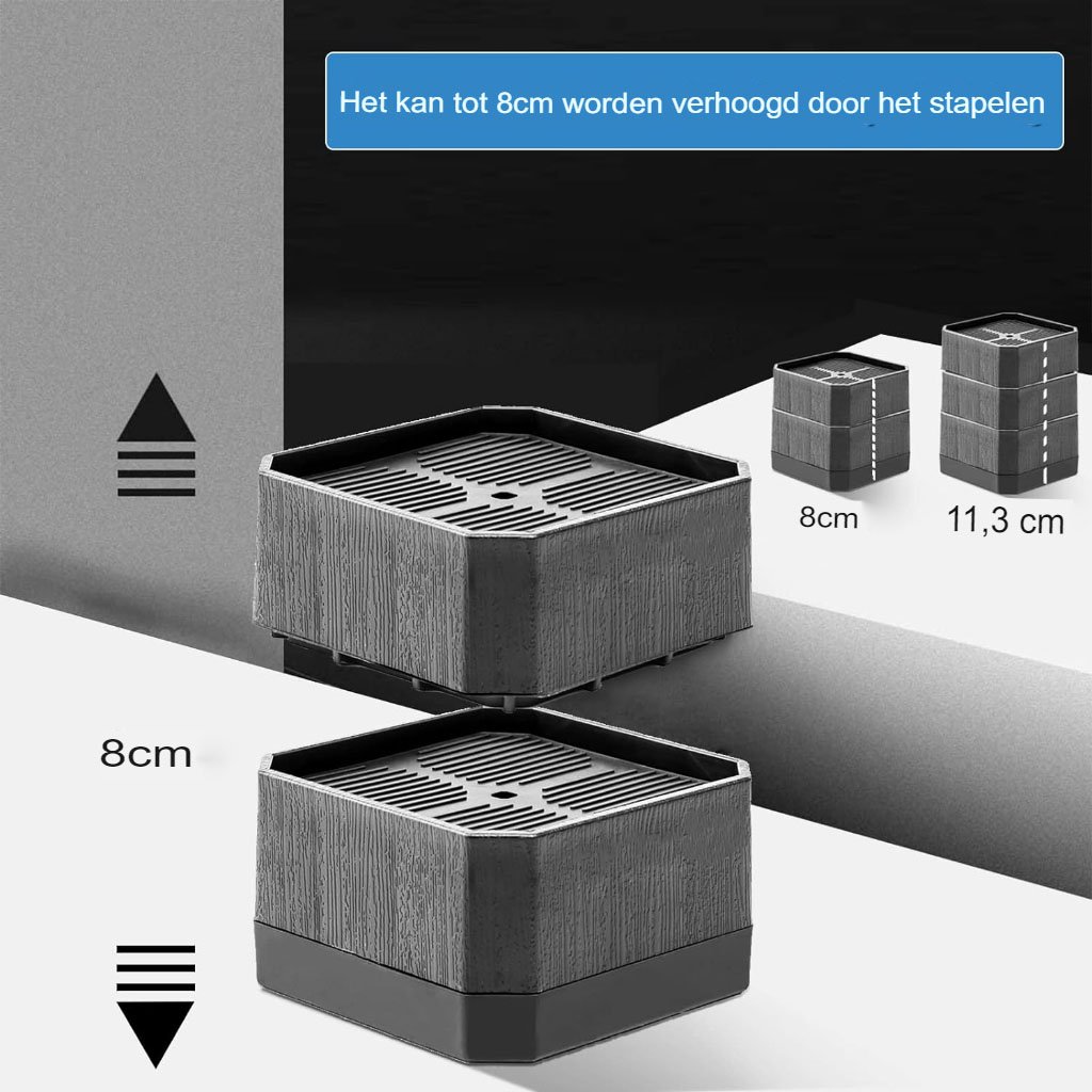 Bed- en tafelverhogers set voor extra opbergruimte, ruimtebesparend en eenvoudig te installeren meubelverhogers