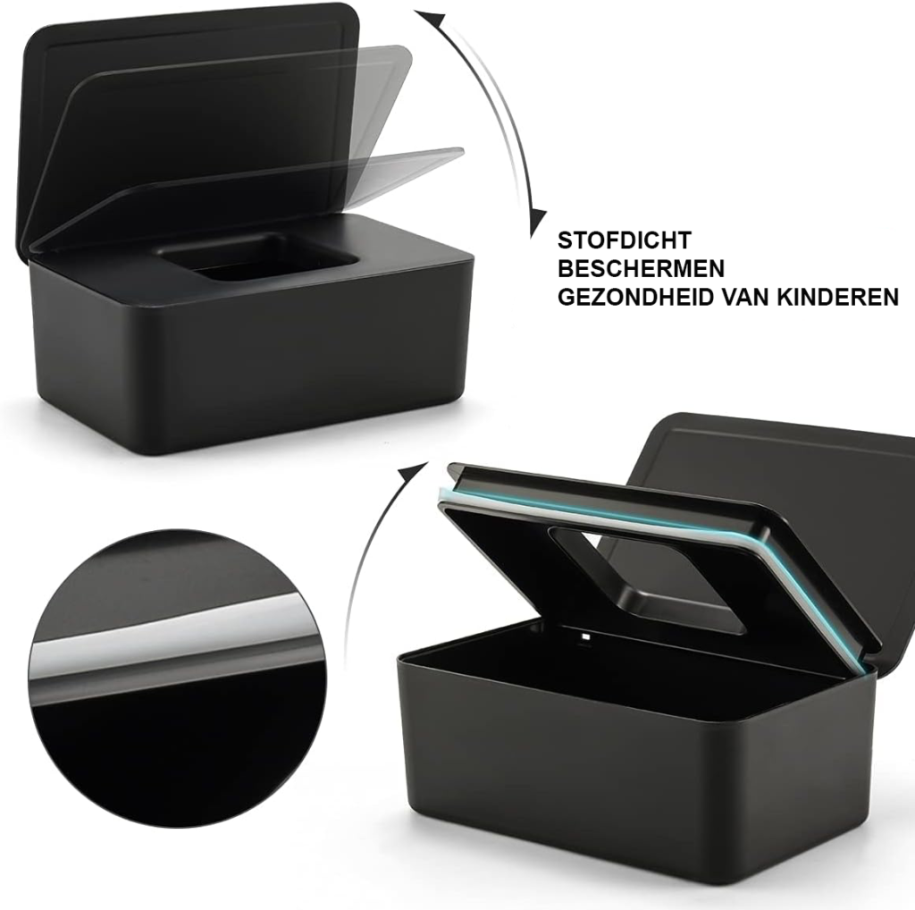 Stofdichte vochtige doekjes doos - hygiënische servettenbox voor badkamer - modern opbergaccessoire
