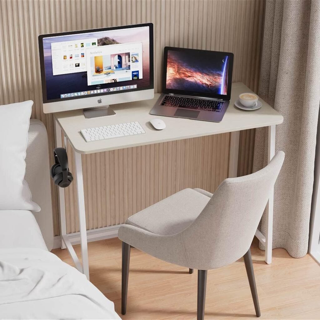 Opvouwbaar bureau 80 cm beige – compact vouwbureau voor kleine ruimtes en thuiswerk – ruimtebesparend schrijftafel ontwerp