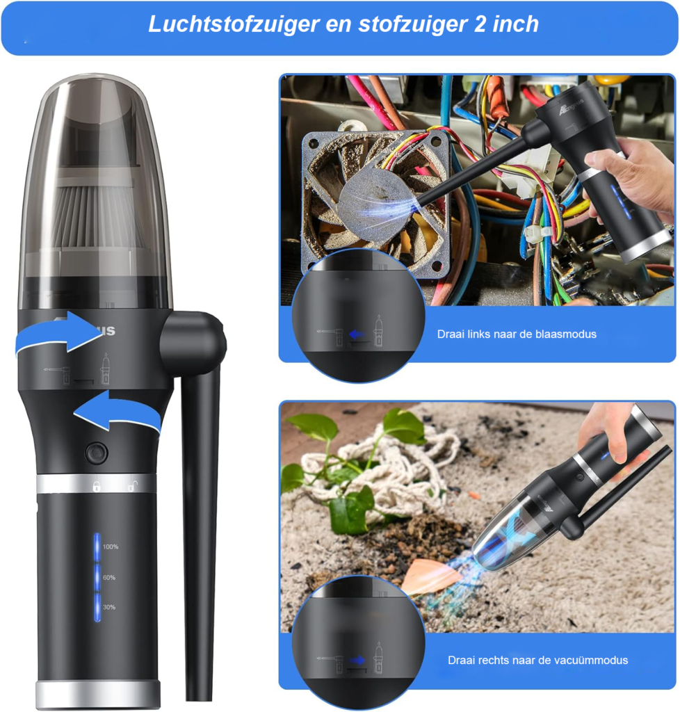 snoerloze elektrische stofzuiger 77000 rpm krachtige mini kruimelzuiger voor auto pc computer en houtbewerking reiniging compact draadloos apparaat