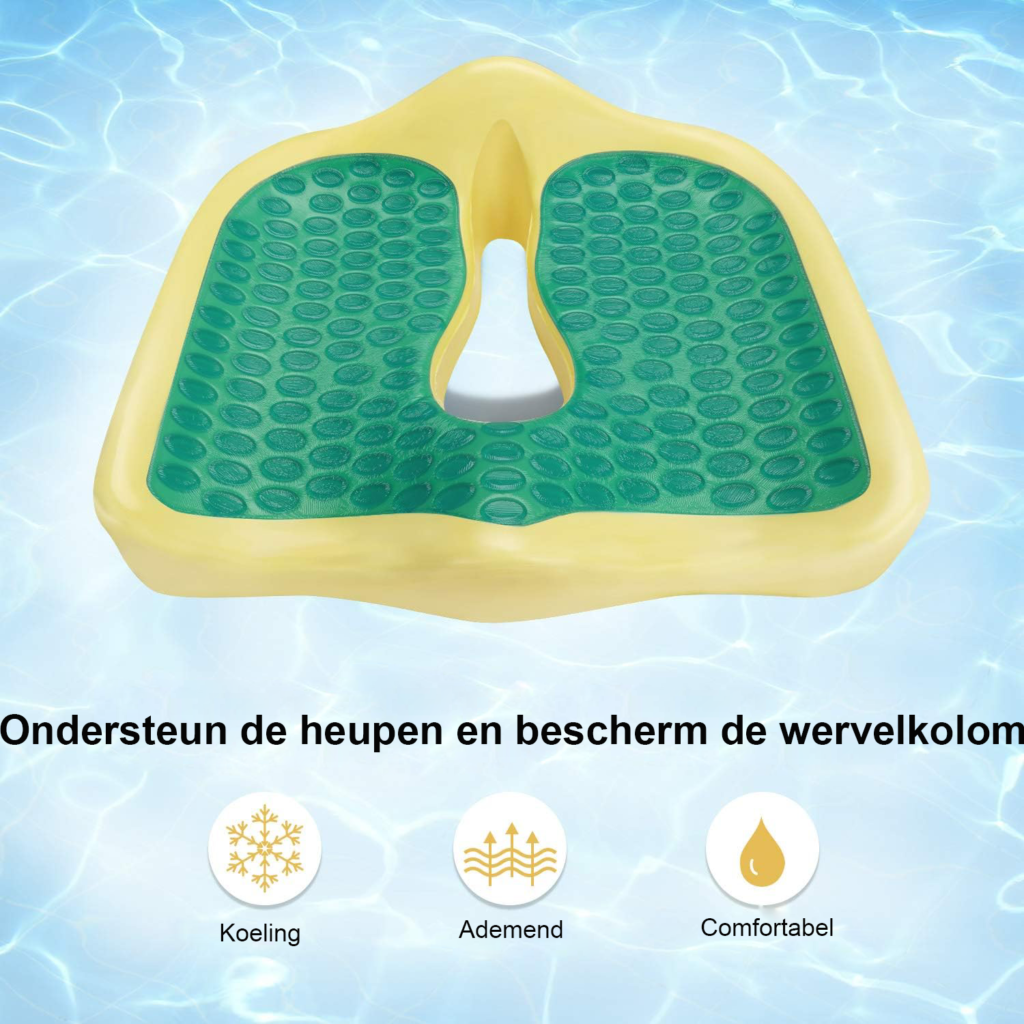 Gel memory foam zitkussen voor autostoel en bureaustoel orthopedisch comfortkussen zwart wit