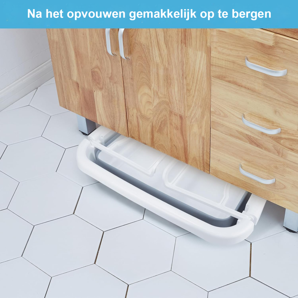 Opvouwbare hondenbadkuip met stevige ondersteuning voor kleine en middelgrote honden en katten in grijs en wit