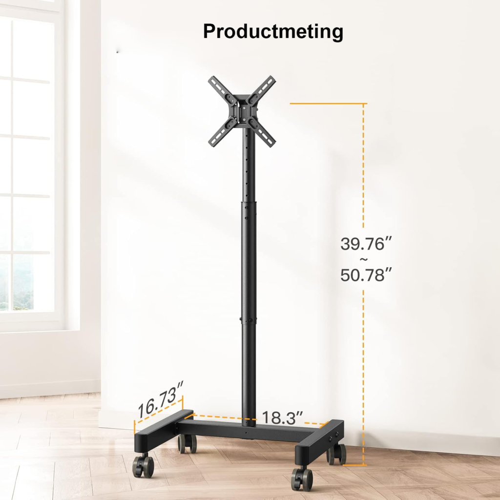 TV trolley tv standaard verrijdbaar universele tv stand 13-50 inch verstelbaar kantelbaar voor LED LCD OLED tv met wielen en 14 kg draagvermogen