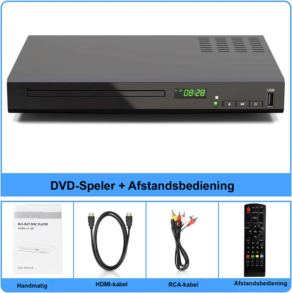 HD Blu-ray speler met HDMI 1080p ondersteuning USB en AV coaxiale uitgang CD en DVD compatibel PAL NTSC mediaspeler