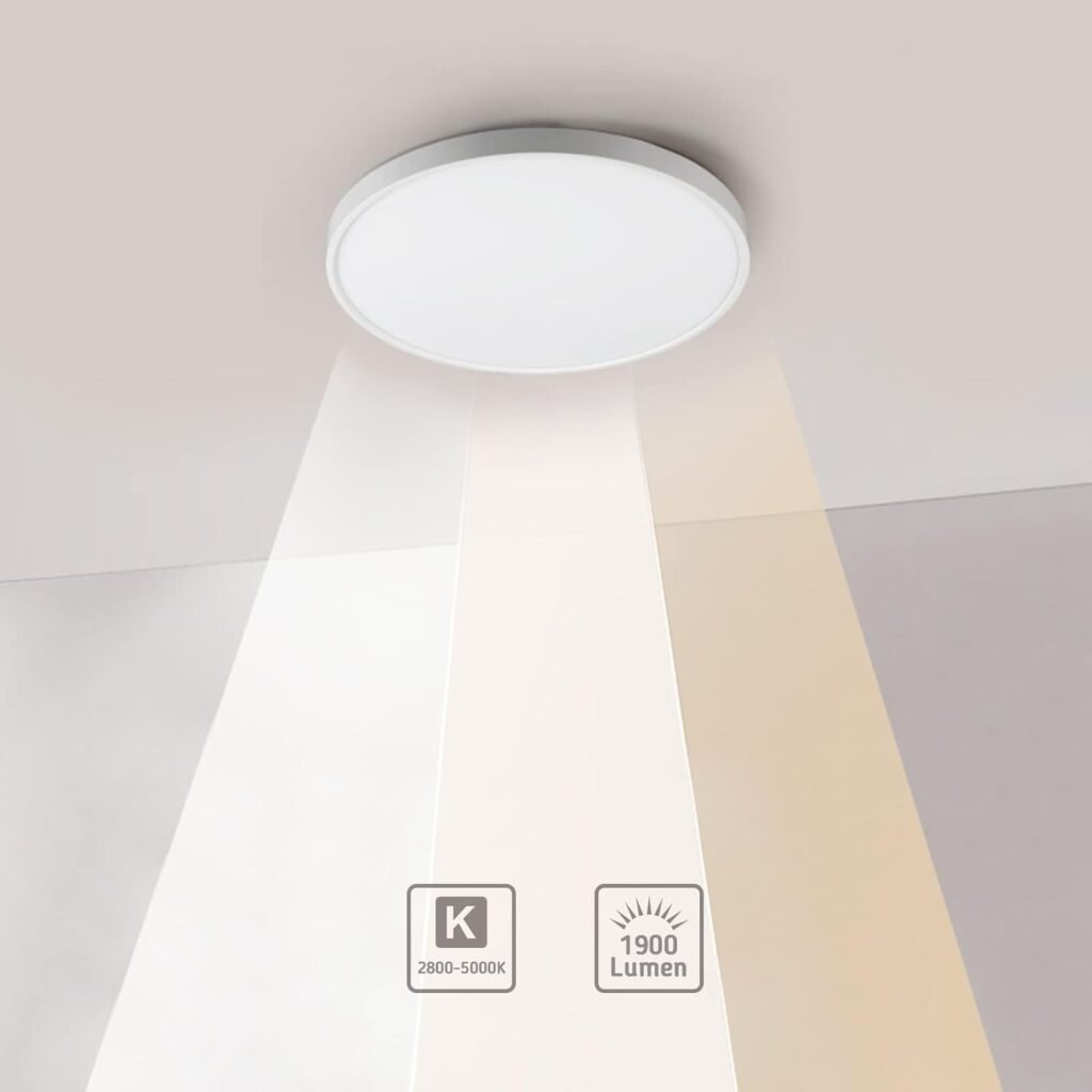 Badkamer plafondlamp LED inbouw met instelbare kleurtemperatuur en natuurlijk licht voor moderne badkamerverlichting