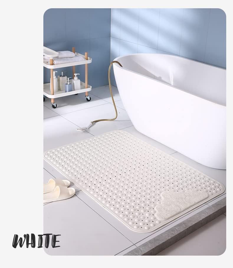 antislip douchemat met zuignappen en massageborstels 70x40 cm wit voor douche en bad