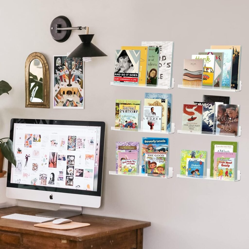 Acryl vinyl platenhouder set van 6 voor wandmontage en LP album display voor stijlvolle weergave van vinylcollectie