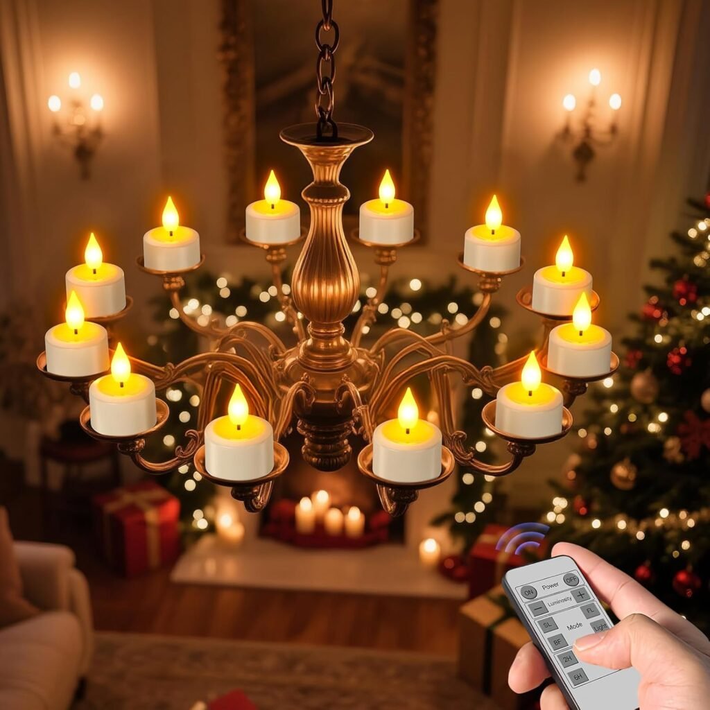 Set van 12 oplaadbare LED theelichtjes flameloos met afstandsbediening en USB opladen voor decoratie en sfeerverlichting