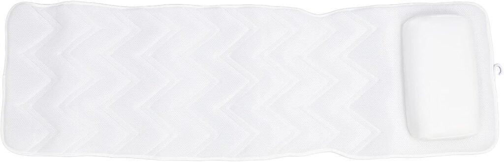 Spa badmat met hoofdkussen ergonomisch antislip ligbadmat volledige lichaamsondersteuning zuignappen badkussen wellness