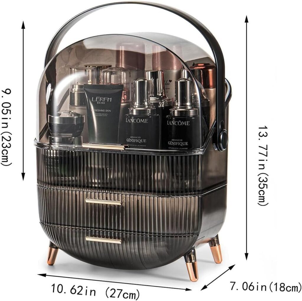 Make-up organizer met 3 lagen en lades - Cosmetica opbergdoos transparant - Grote capaciteit make-up display - Badkamer en kaptafel organizer