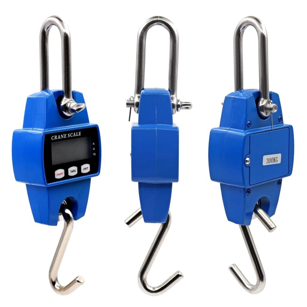 Digitale hangweegschaal met haak 300 kg 600 lb bagage vis en kraanweegschaal elektronisch outdoor precisieweegschaal blauw