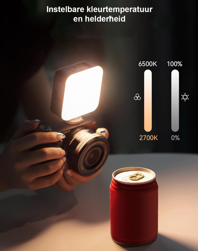 compact SEO geoptimaliseerde draagbare LED videolamp 96 LED instelbaar 2700K 6500K CRI95 oplaadbaar 2200mAh camera verlichting fotografie videografie cold shoe bevestiging