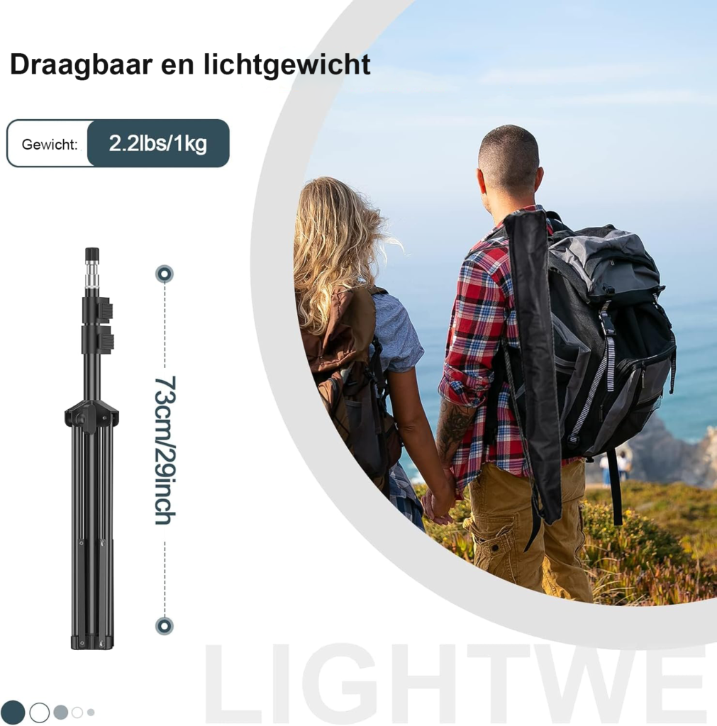 2-pack aluminium lichtstatief 210 cm verstelbaar lampstatief 5 kg draagvermogen 1/4 inch schroef studio verlichting softbox fotografie set