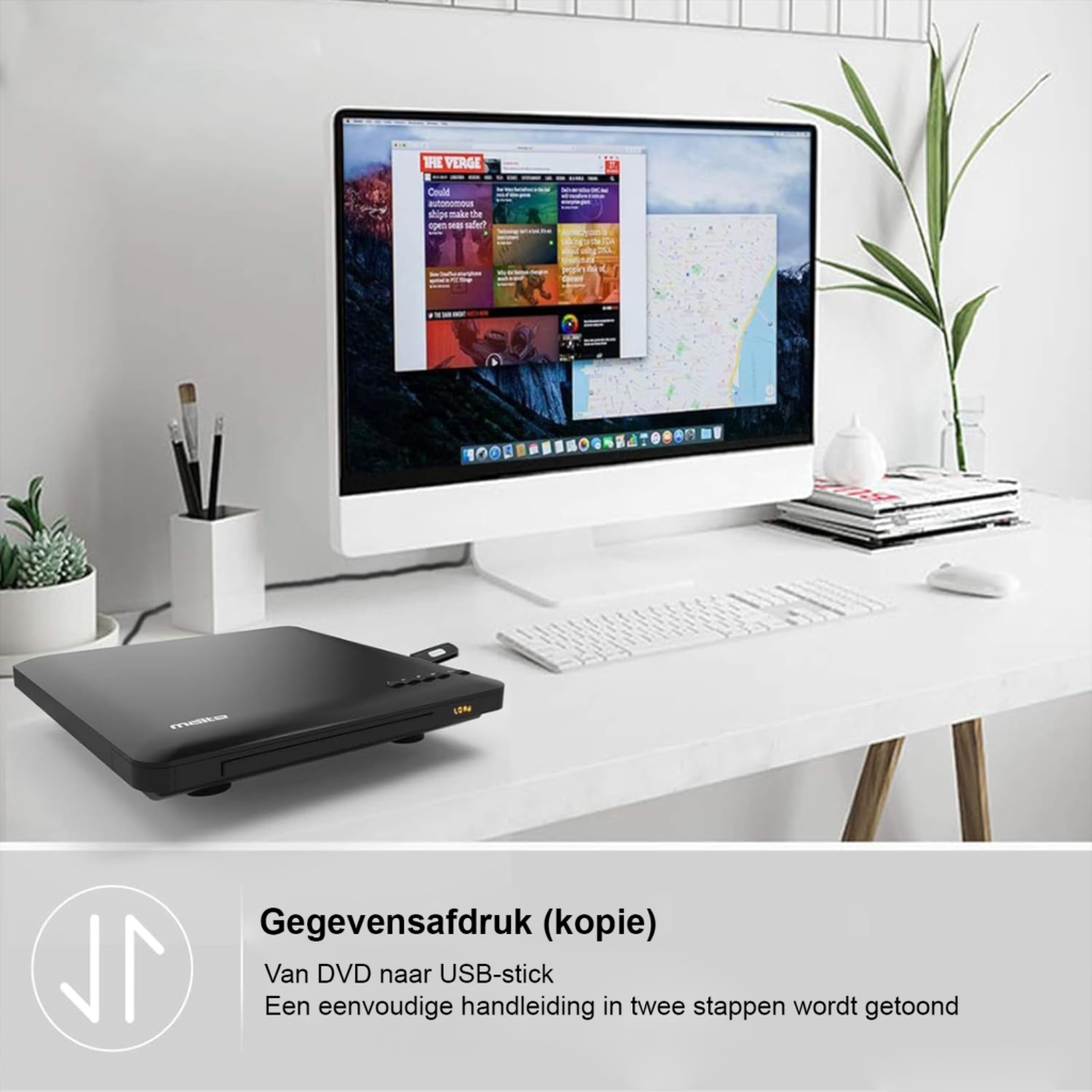 Ultra dunne dvd speler voor tv regiovrij HDMI en RCA 1080p USB ingang afstandsbediening en kabels