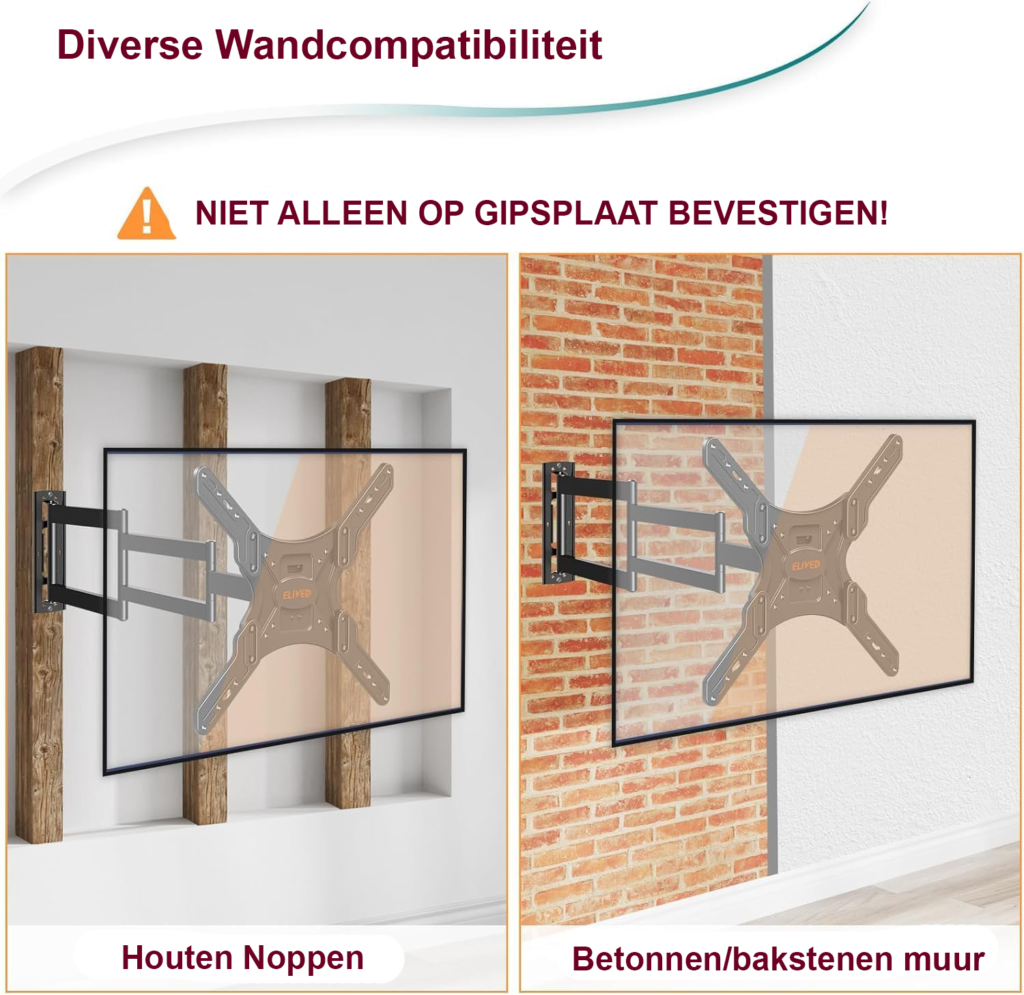 Long arm tv muurbeugel 26-65 inch uittrekbaar 950mm verstelbaar max VESA 400x400 tot 35kg