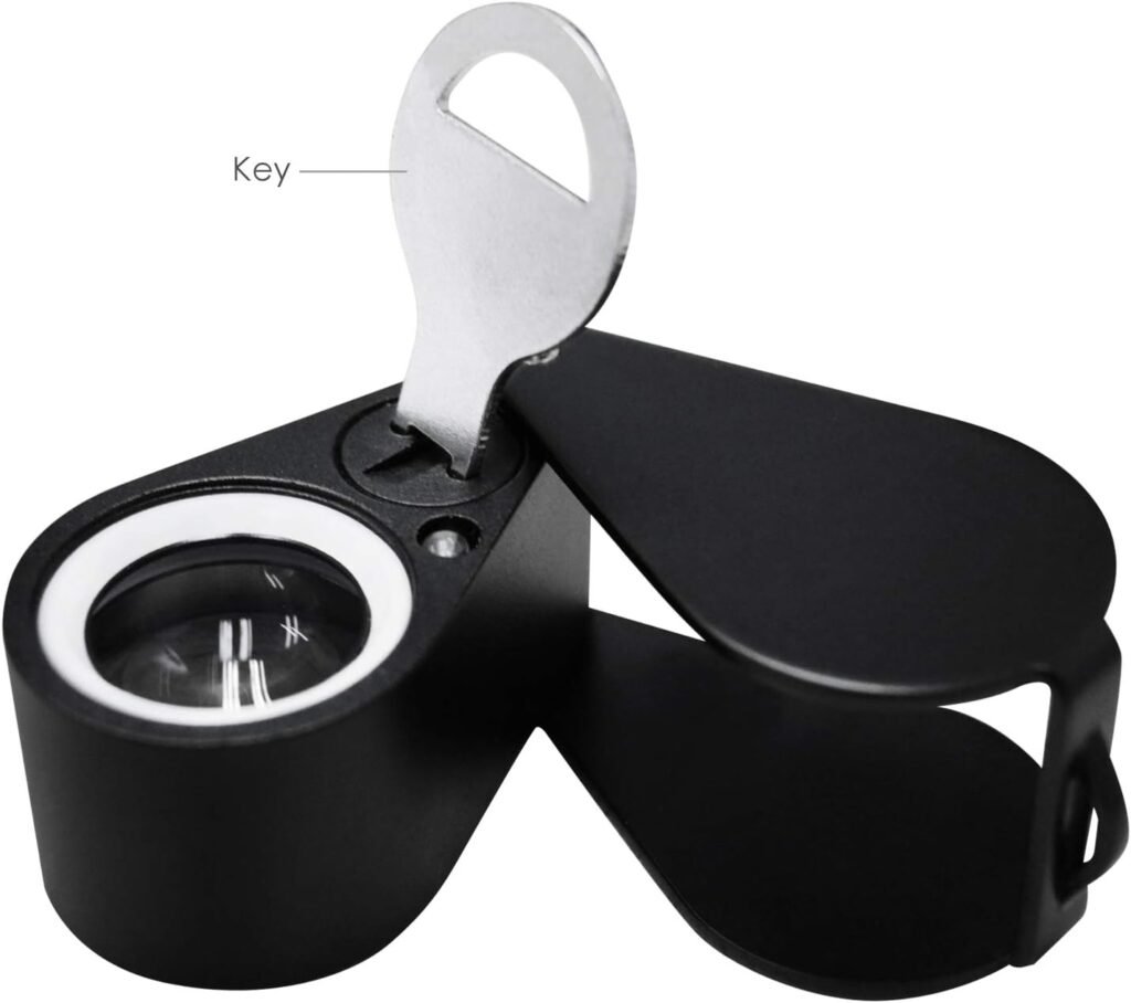 10x LED UV loep opvouwbaar metalen juweliersloep vergrootglas sieraden munten postzegels edelstenen antiek