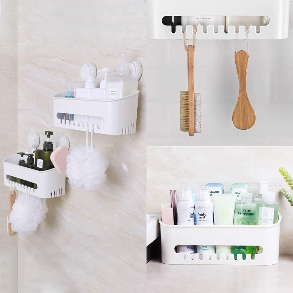 Douche plank met zuignap voor badkamer en keuken, waterdicht wandrek voor shampoo en douchegel met 8 kg draagvermogen, afneembaar ontwerp