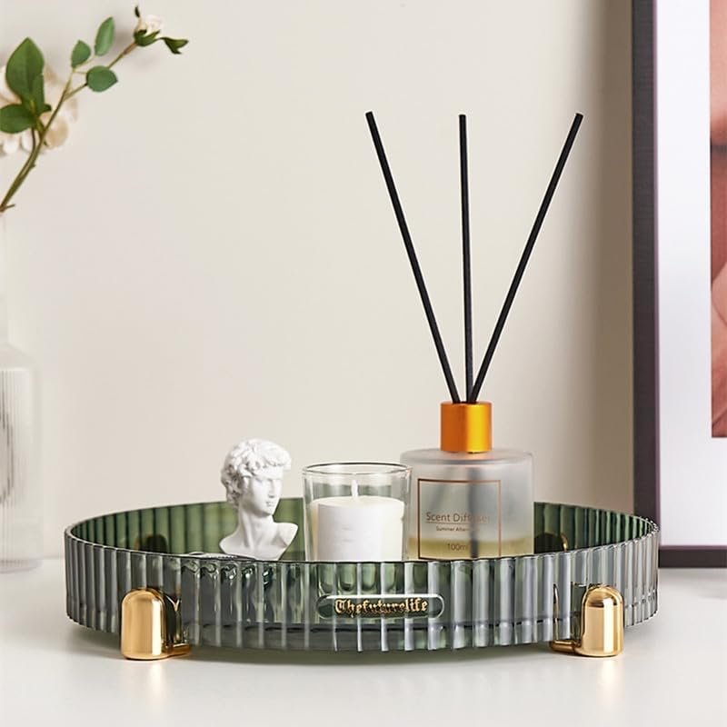360° draaibare make-up organizer voor cosmetica en parfum, transparante kaptafel en badkamer opberger tray