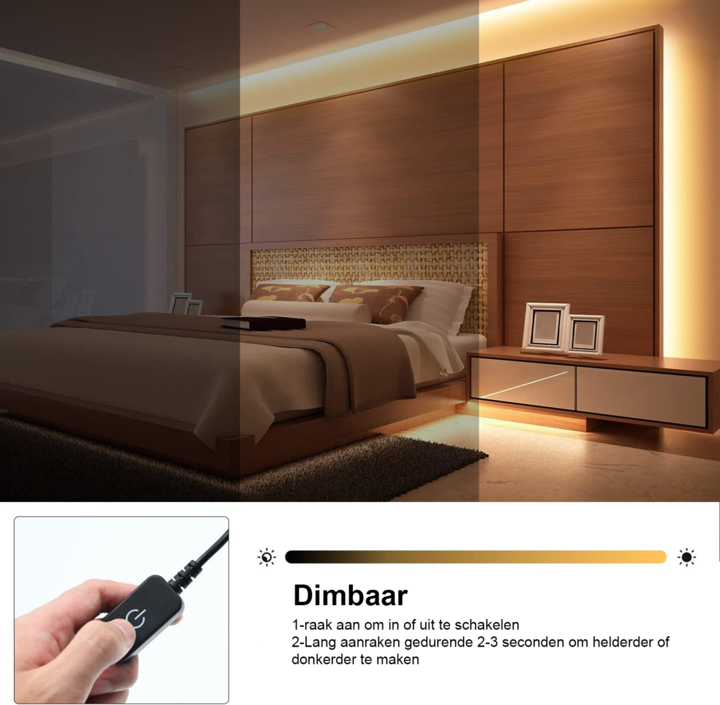 Neon LED strip 5m dimbare flexibele siliconen lichtslang warm wit 12V verlichting voor binnen en buiten decoratie