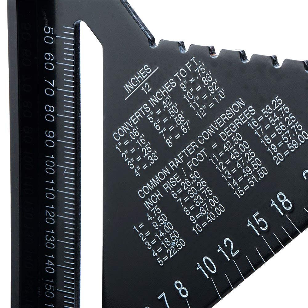 Meetgereedschap set 12 inch aluminium - Winkelhaak tekenhoek houtbewerking - Protractor timmerlieden - Metrisch systeem