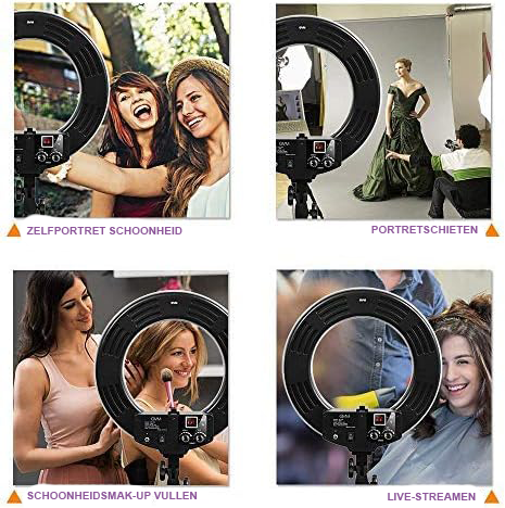 LED ringlamp met statief 48 cm dimbare ringlicht voor mobiele telefoon, fotografie, vlog, YouTube en selfie verlichting