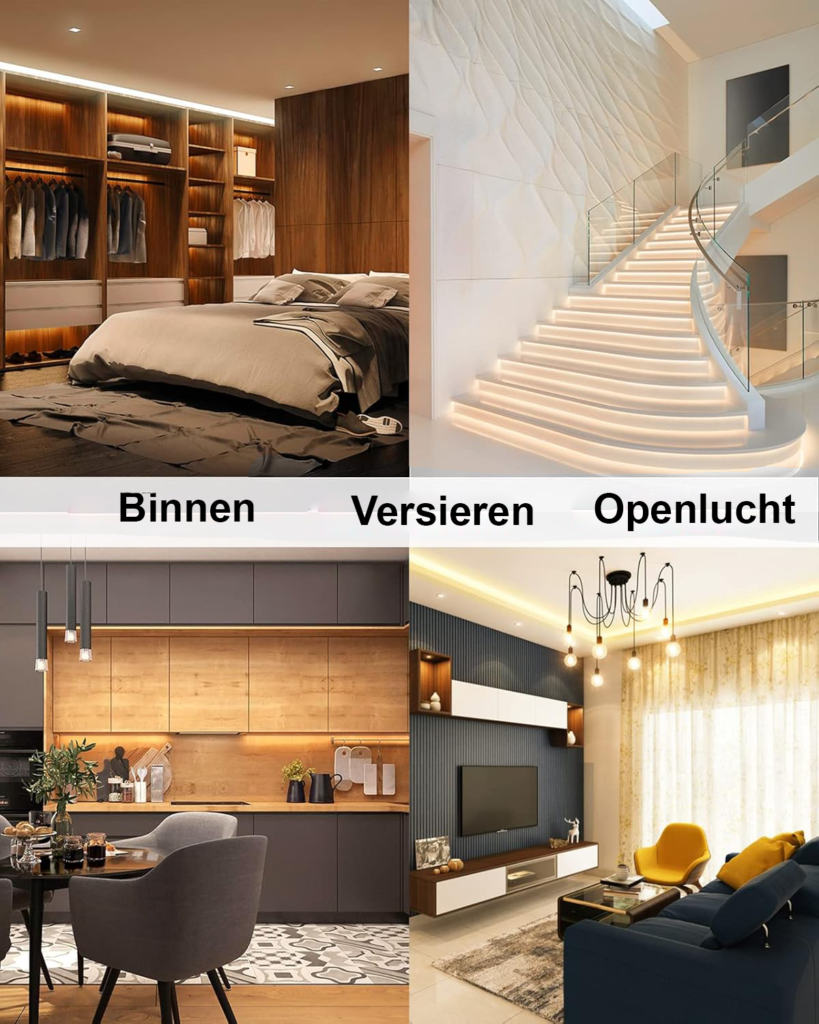 Neon LED strip 5m dimbare flexibele siliconen lichtslang warm wit 12V verlichting voor binnen en buiten decoratie