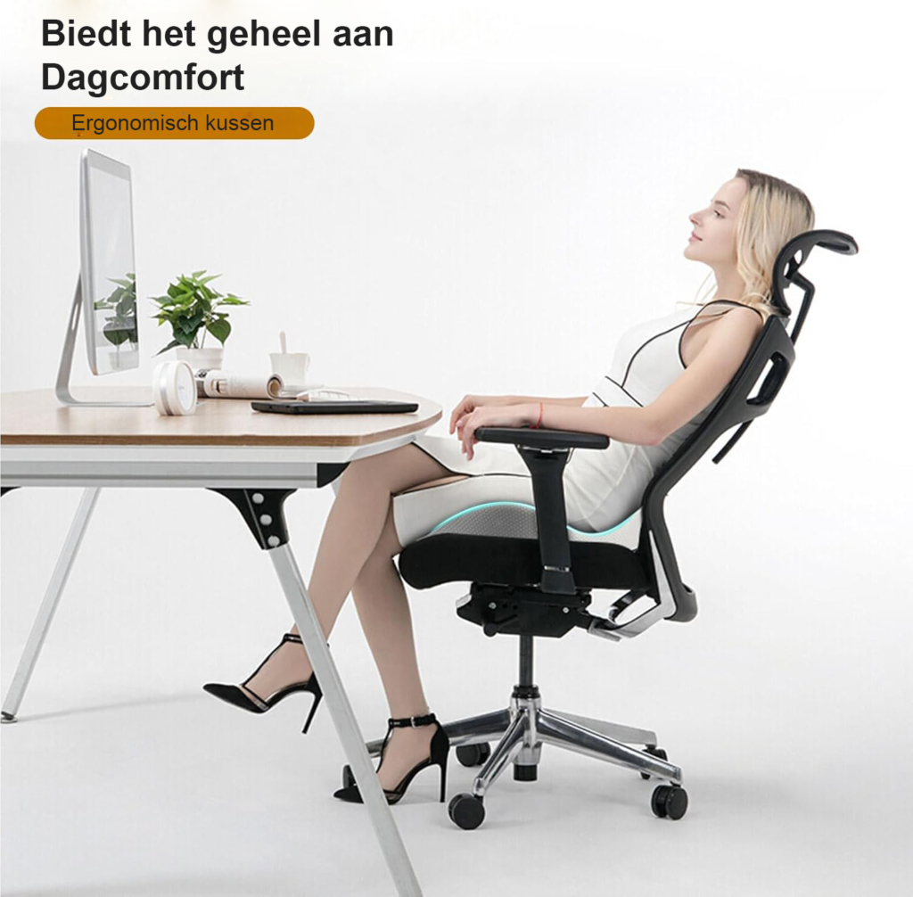 orthopedisch zitkussen coccyx verlichting ergonomisch kussen voor auto bank en kantoorstoel donkerblauw zitcomfort en drukverlichting