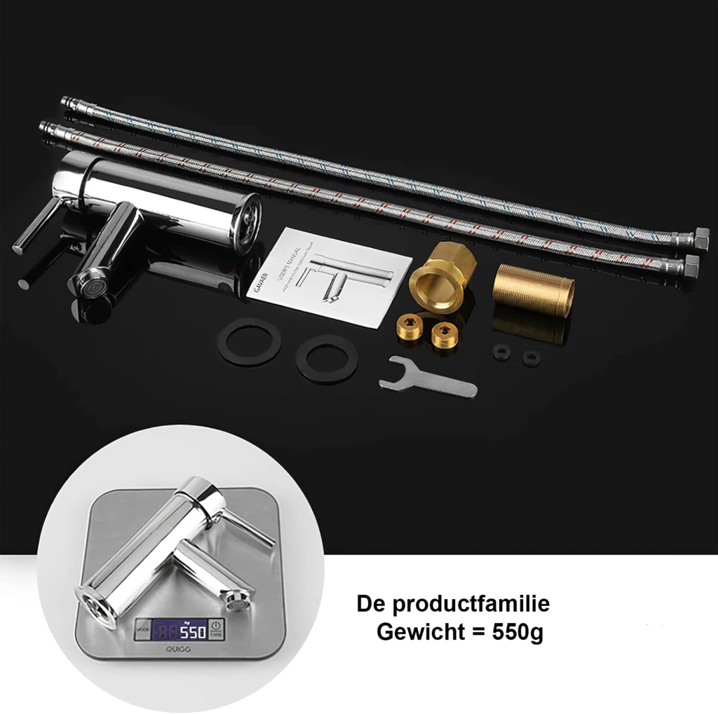 Moderne badkamerkraan met warm en koud water metalen wastafelkraan luxe design mengkraan voor badkamer wastafel duurzaam gebruik