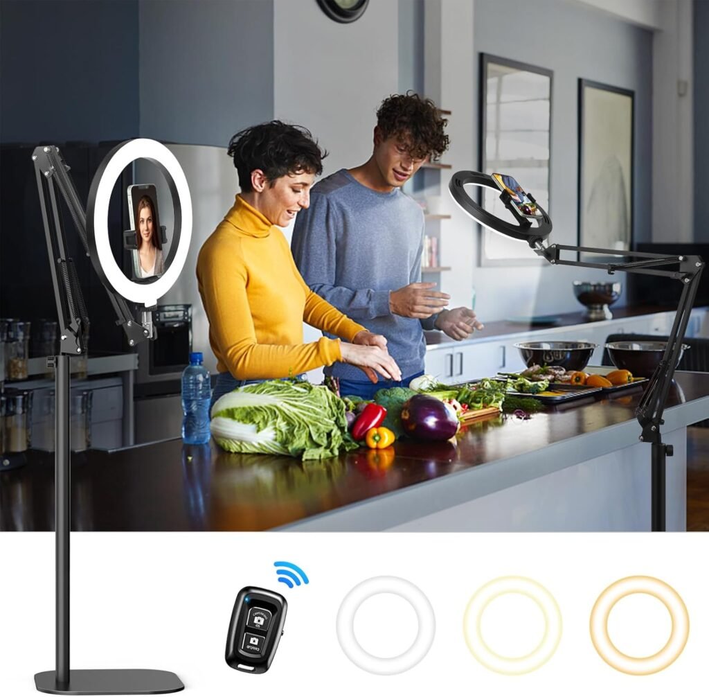 ringlamp met statief bluetooth verstelbare helderheid selfie video livestream verlichting studio gebruik