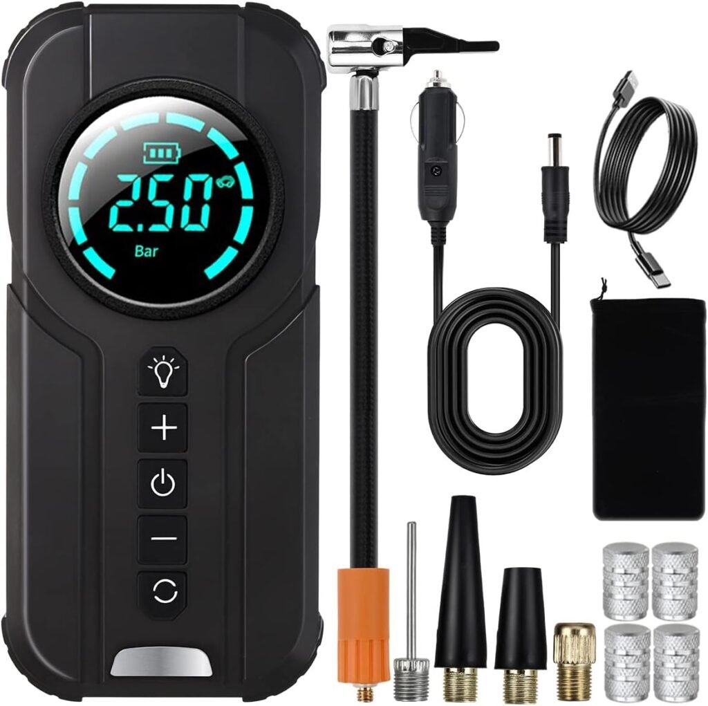 Elektrische fietspomp 7200mAh oplaadbare luchtpomp 180 PSI draagbare compressor fiets auto motor basketbal digitale drukmeter