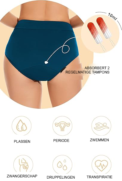 Menstruatie zwemshort lekvrij - Waterdichte bikini short voor menstruatie - Herbruikbaar zwemondergoed - Tieners en vrouwen